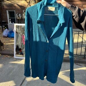 Turquoise warm matching set Korean fashion